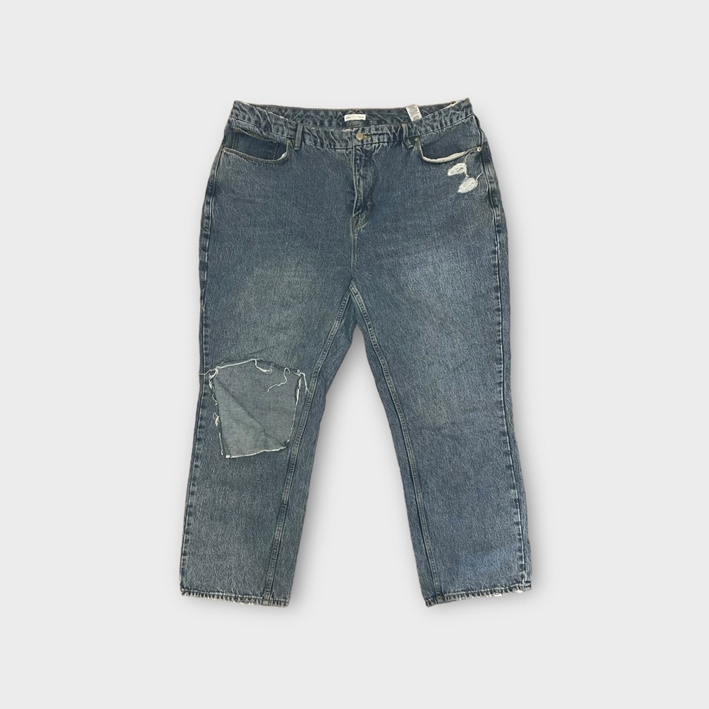 Good American Good 90s Duster Straight Leg Blue950 Jeans - Picture 2 of 7